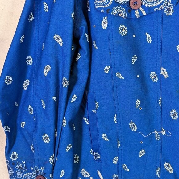 Quacker Factory Women Plus size 1X Rhinestone Handkerchief Lightweight Jacket - Picture 6 of 16